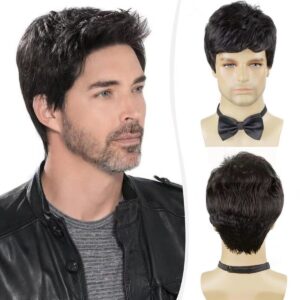 Classic Pompadour Dark Brown Men Toupee