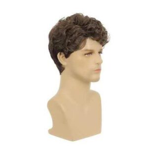 Short Curly Light Brown Men Hairpiece
