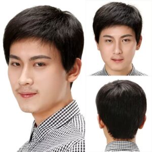 Short Textured Layered Men Hairpiece